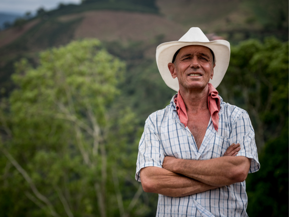 Mexican farmer with arms crossed